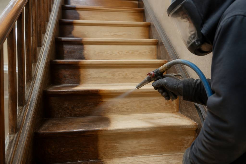 Aérogommage escalier prix : combien coûte cette technique ?